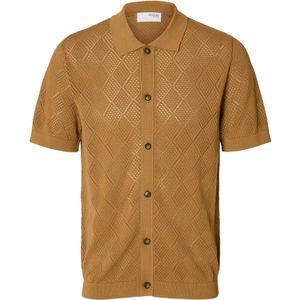 SELECTED Gebreid vest 'SLHARCO'  cognac