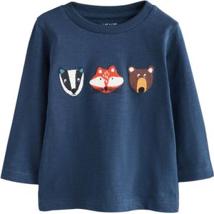 Next Shirt  navy / oranje / zwart / wit