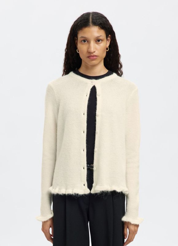 SELECTED Gebreid vest  wit