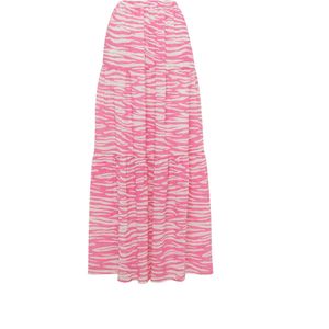 Tussah Rok 'MILLY'  pink / wit