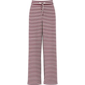 PIECES Broek 'PCLaya'  wijnrood / wit