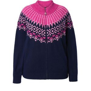 Ulla Popken Gebreid vest  blauw / pink