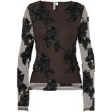 PIECES Blouse 'PCOffia'  bruin / zwart