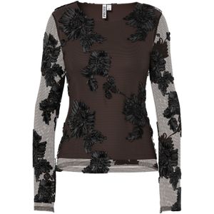 PIECES Blouse 'PCOffia'  bruin / zwart