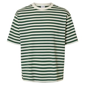 SELECTED Shirt 'SLHDAN'  crème / donkergroen