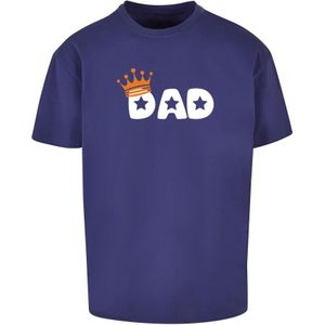 Merchcode Shirt 'Fathers Day - King Dad'  navy / oranje / wit