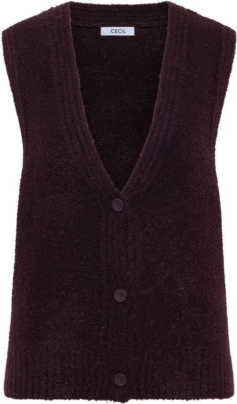 Cecil - Bouclé Gilet - Rood - Dames