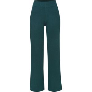 Elbsand - Tricotbroek - Petrol - Loungewear - Met Wijde Pijpen en Geborduurd Logo