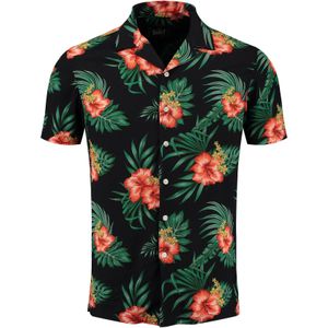 Key Largo - Overhemd - Donkergroen Rood Zwart - Regular Fit - Kwartmouw