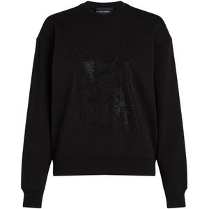Karl Lagerfeld Sweatshirt ' Kameo Rhinestone '  zwart