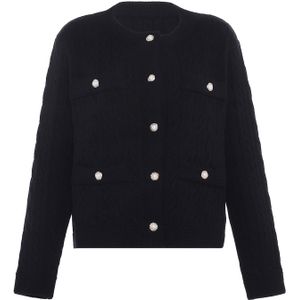 faina Gebreid vest  zwart