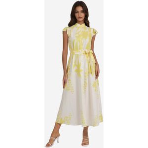 Hiccup Blousejurk  citroengeel / wit