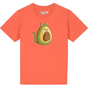 watabout.kids Shirt 'Avocato'  donkerbruin / groen / oranje / zwart