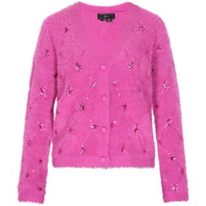 faina Gebreid vest  fuchsia