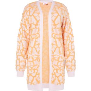 MYMO Gebreid vest  oranje / lichtroze