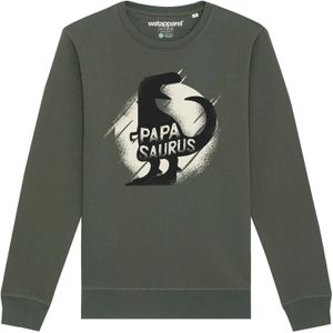 Watapparel Sweatshirt ' Papasaurus '  kaki / gemengde kleuren
