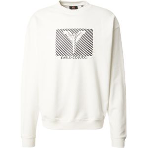 Carlo Colucci - Oversize Sweatshirt - Wit - Minimalistische Look - Ikarus Logo Print