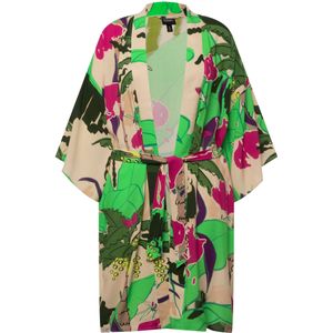 Ulla Popken Kimono  beige / appel / spar / fuchsia