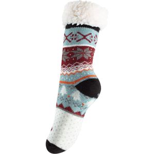 Yenita - Huissokken - Royal Blue - Bordeaux - Zwart - Wit - Knitwear - Winterse Print