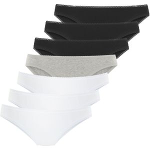 Vivance - Brazilian Slip - Zwart/Wit/Grijs - Katoen - Set van 7 Stuks