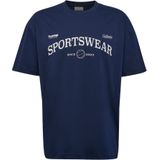 Hummel - Shirt - Ivoor/Navy - Ronde Hals - Kwartmouw - Losse Pasvorm