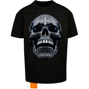 Forgotten Faces Shirt 'Diamond Skull'  marine / zwart / zilver