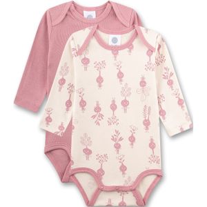 Sanetta Rompertje/body  ecru / rosa