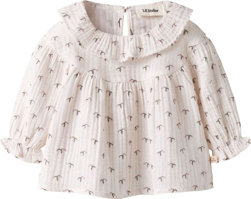 Lil'Atelier Blouse  olijfgroen / mauve / lichtroze