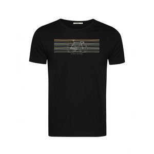 GREENBOMB Shirt 'Bike Happy'  lichtblauw / geel / zwart / wit