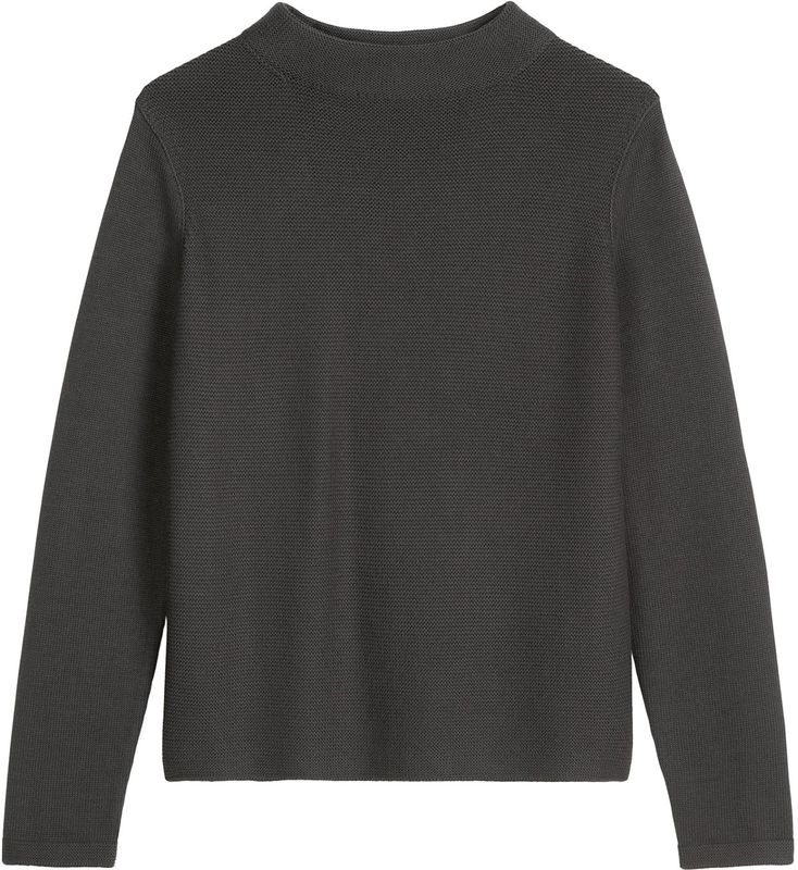 Marc O'Polo - Gebreide Trui - Donkergrijs - Opstaande Kraag - Lange Mouw