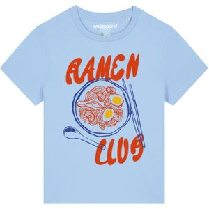 Watapparel Shirt 'Ramen Club'  blauw / lichtblauw / donkergeel / kreeft