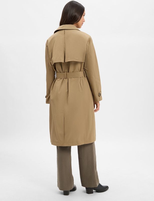 More & More - Trenchcoat - Katoenmix - Dames - Getailleerde Pasvorm - Reverskraag