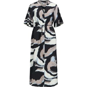 OBJECT Blousejurk 'OBJDINA'  taupe / lichtblauw / zwart / wit