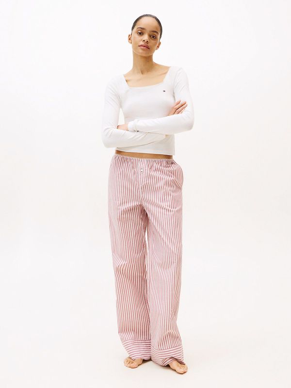 TOMMY HILFIGER Pyjama 'Essential'  ecru / rood