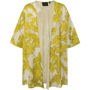 Ulla Popken Gebreid vest  geel / wit