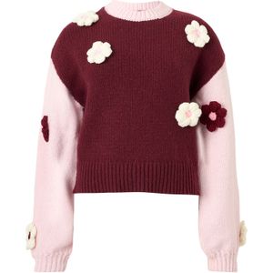 PIECES Trui 'PCJENNER'  rosa / wijnrood / wit