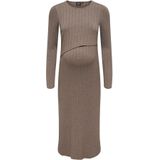ONLY MATERNITY - Midi-jurk - Zwart - Regular Fit - Lange Mouwen
