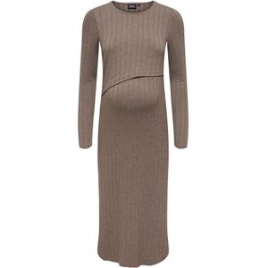 ONLY MATERNITY - Midi-jurk - Zwart - Regular Fit - Lange Mouwen