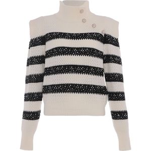 faina Trui  zwart / wolwit