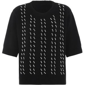 faina Trui  zwart / parelwit