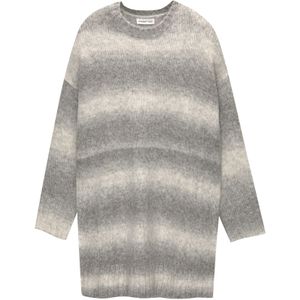 Pull&Bear Gebreide jurk  lichtbeige / grijs