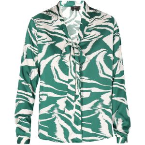 faina Blouse  smaragd / wit