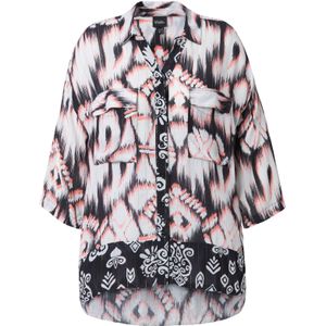Ulla Popken Tuniek  koraal / zwart / wit