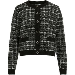 VILA Gebreid vest 'VIAudrey'  zwart / wit