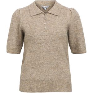 OBJECT Shirt  bruin gemêleerd