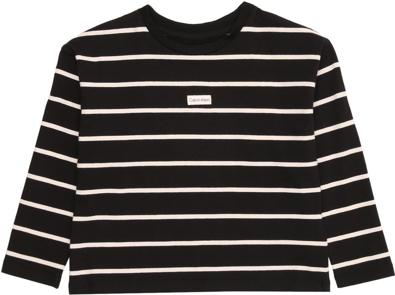Calvin Klein - T-shirt - Zwart/Wit - Lange Mouw - Normale Pasvorm
