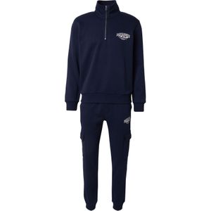 JACK & JONES Joggingpak 'JJMAKOTO'  nachtblauw / wit