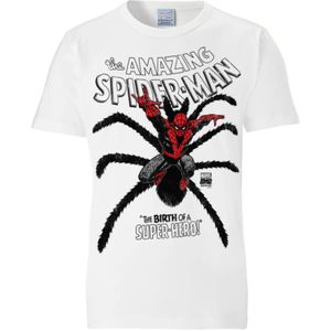LOGOSHIRT Shirt 'Spider-Man'  rood / zwart / wit
