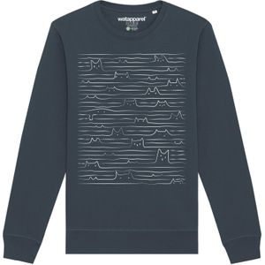 Watapparel Sweatshirt ' Doodle Cats '  antraciet / wit