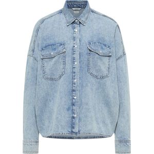 Overhemdblouse met drukknoopsluiting, model 'Ruby'